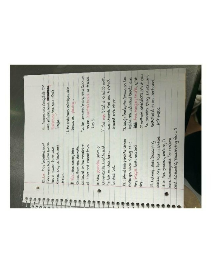 Notes on Fiber Types and Hair Braiding Techniques