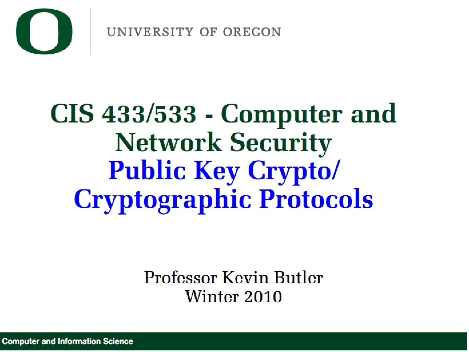 Cryptographic Protocols and Public Key Crypto