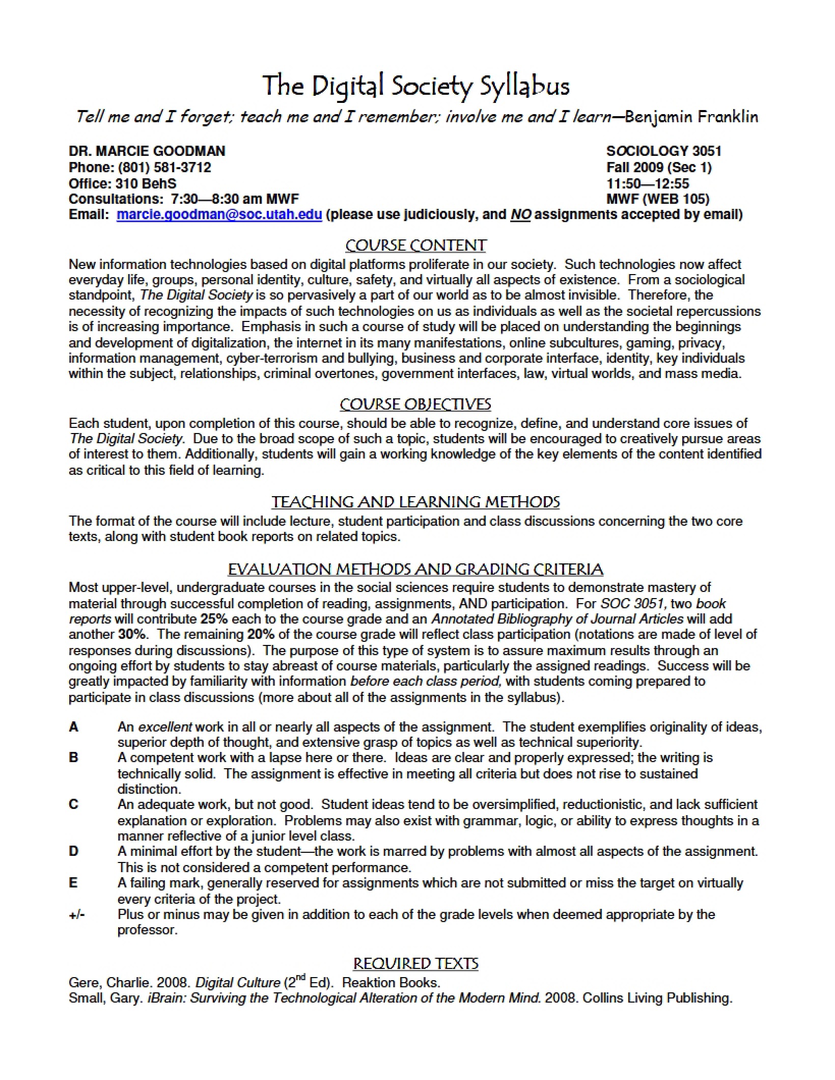 Syllabus for SOC 3051