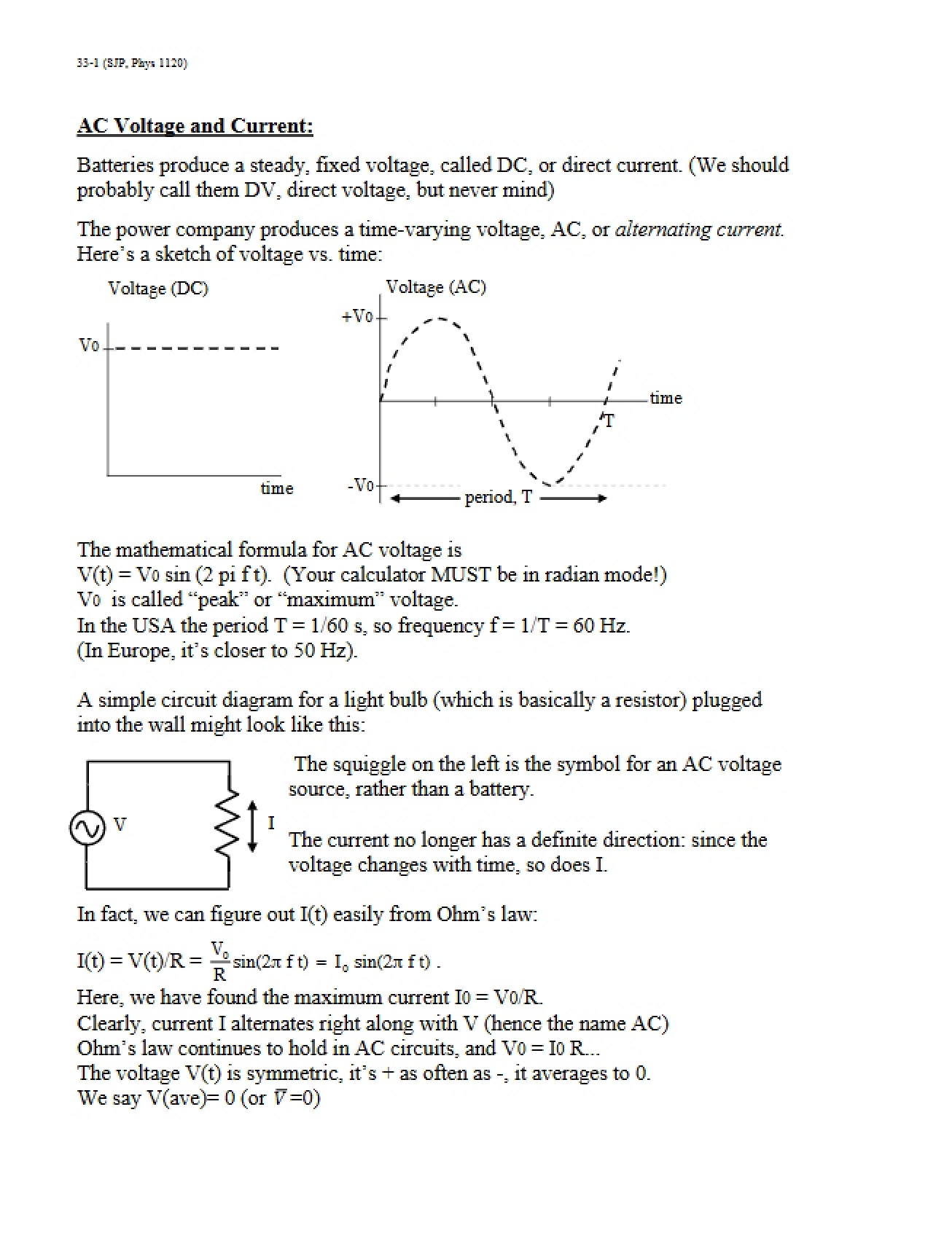 AC Current and Voltage