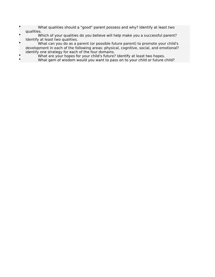 What Qualities a Parent Should Possess