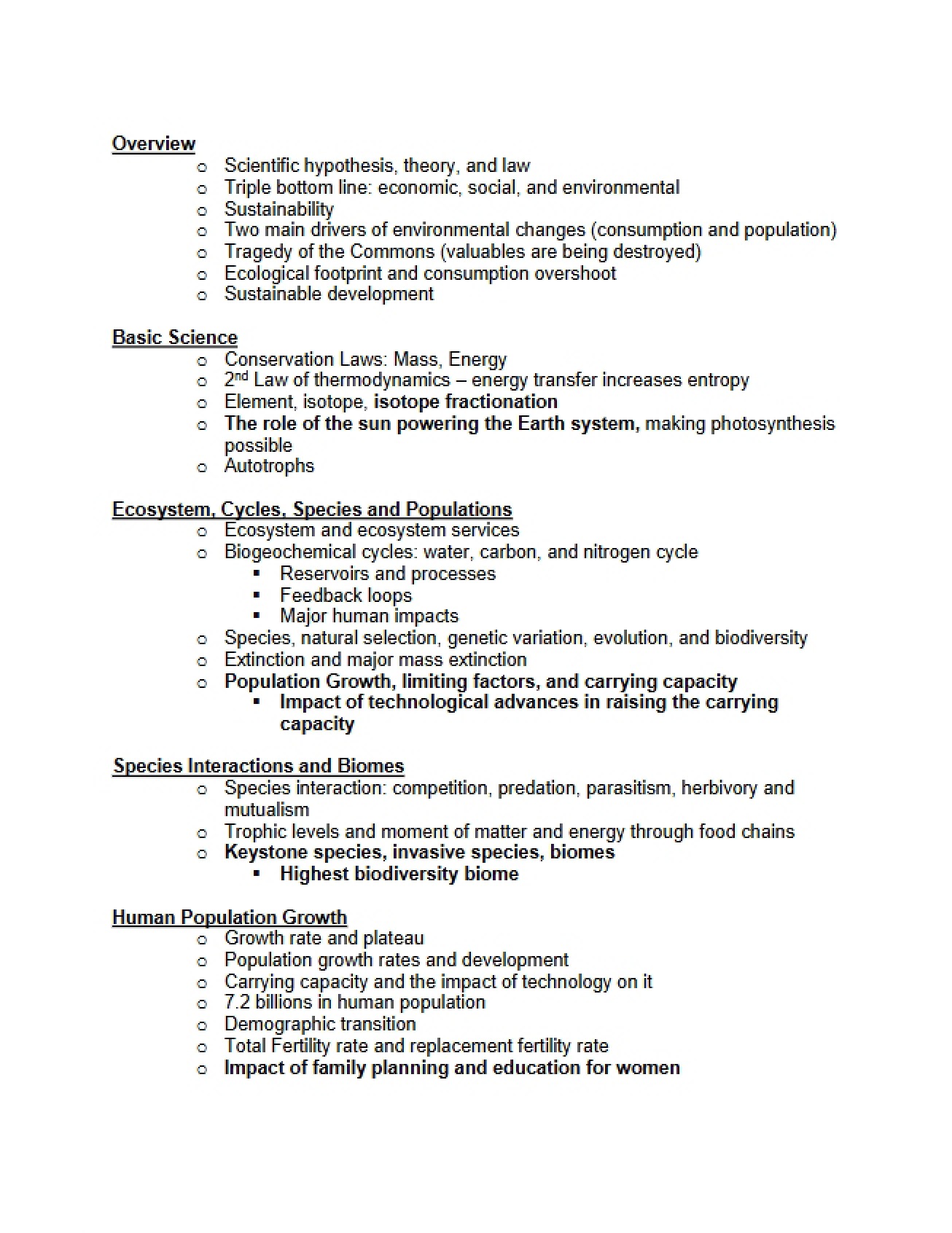 Fundamental Science Concepts