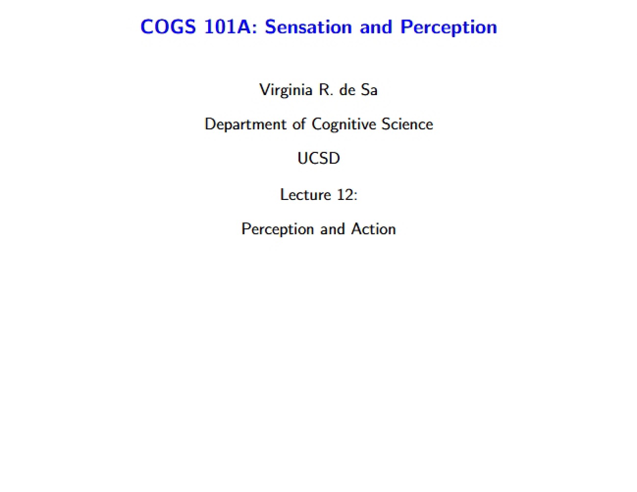 Interplay Between Action and Perception