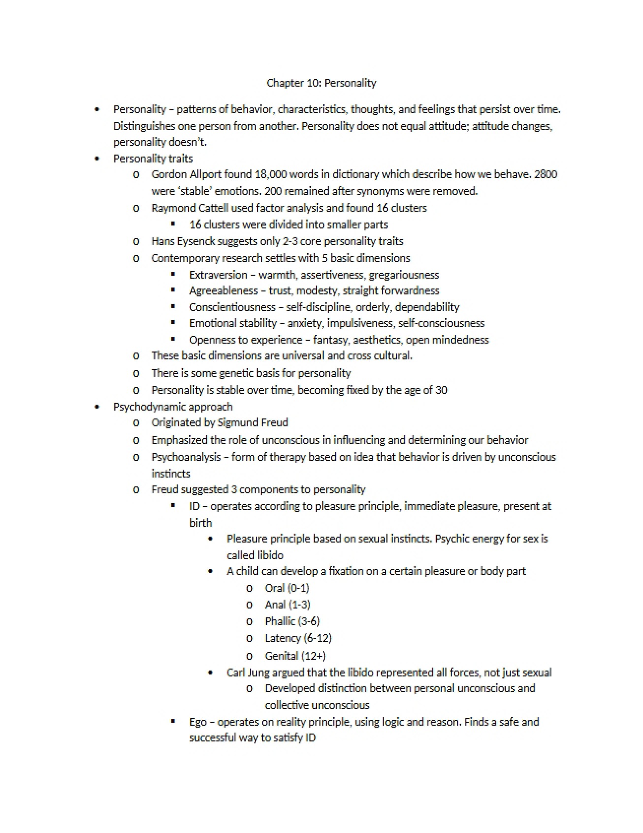 Exploring Personality Chapter Ten