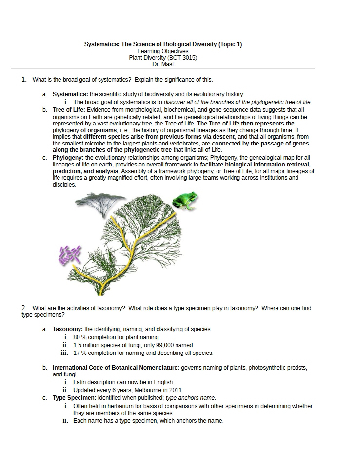 Principles of Biological Systematics