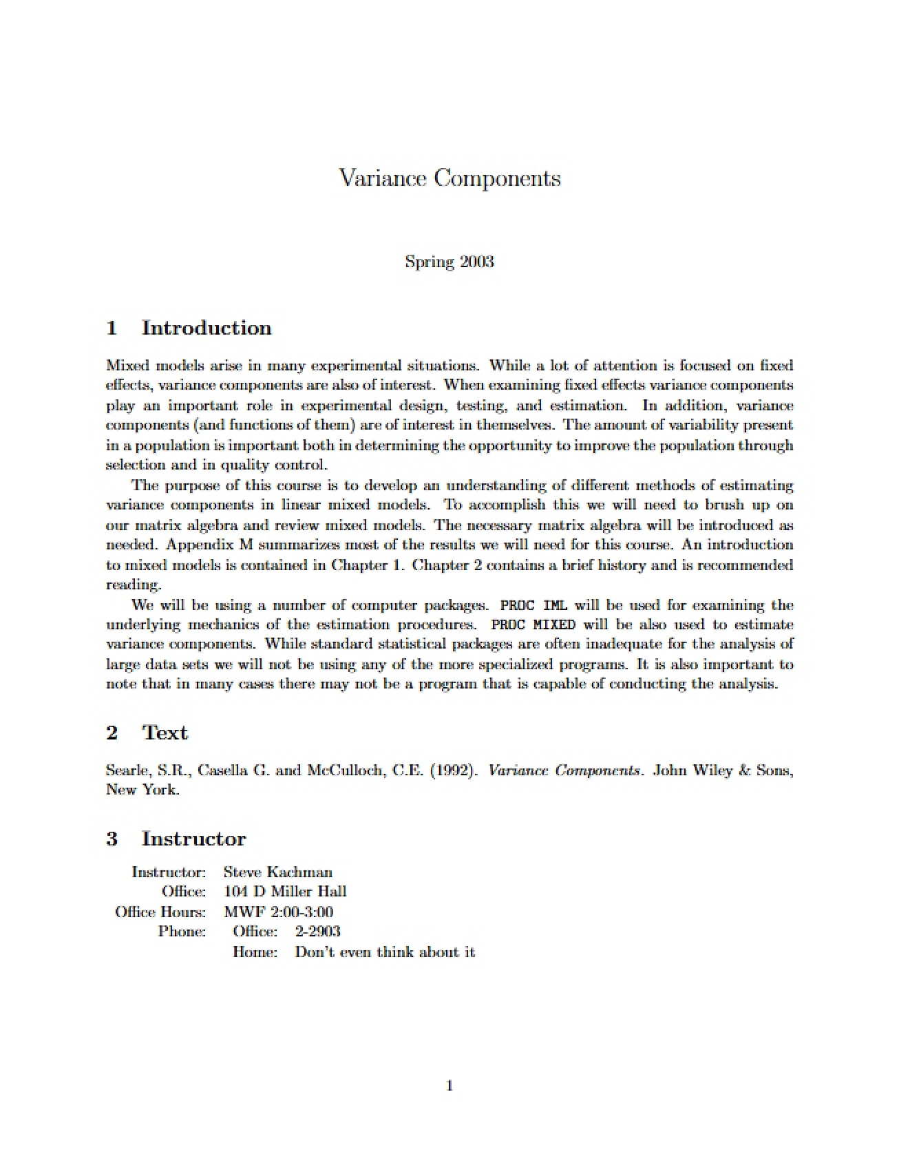 Variance Component Estimation