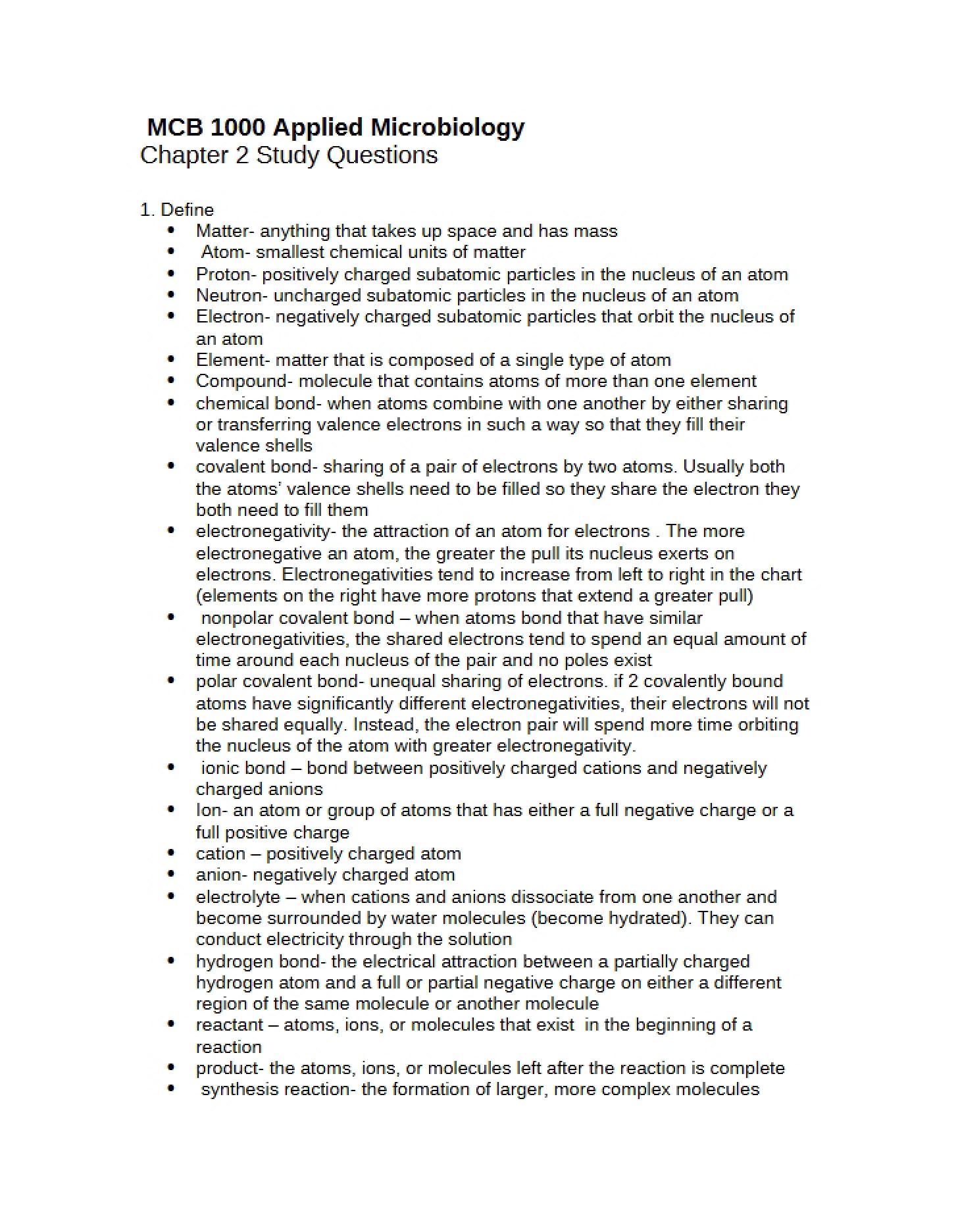 Questions for Chapter 2