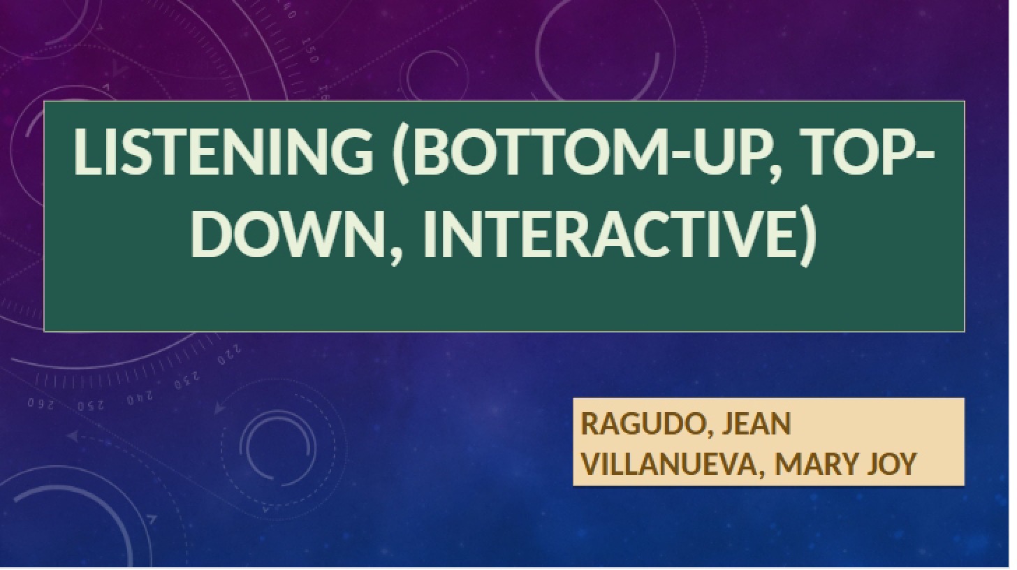 Interactive, Top-Down, and Bottom-Up Listening Report