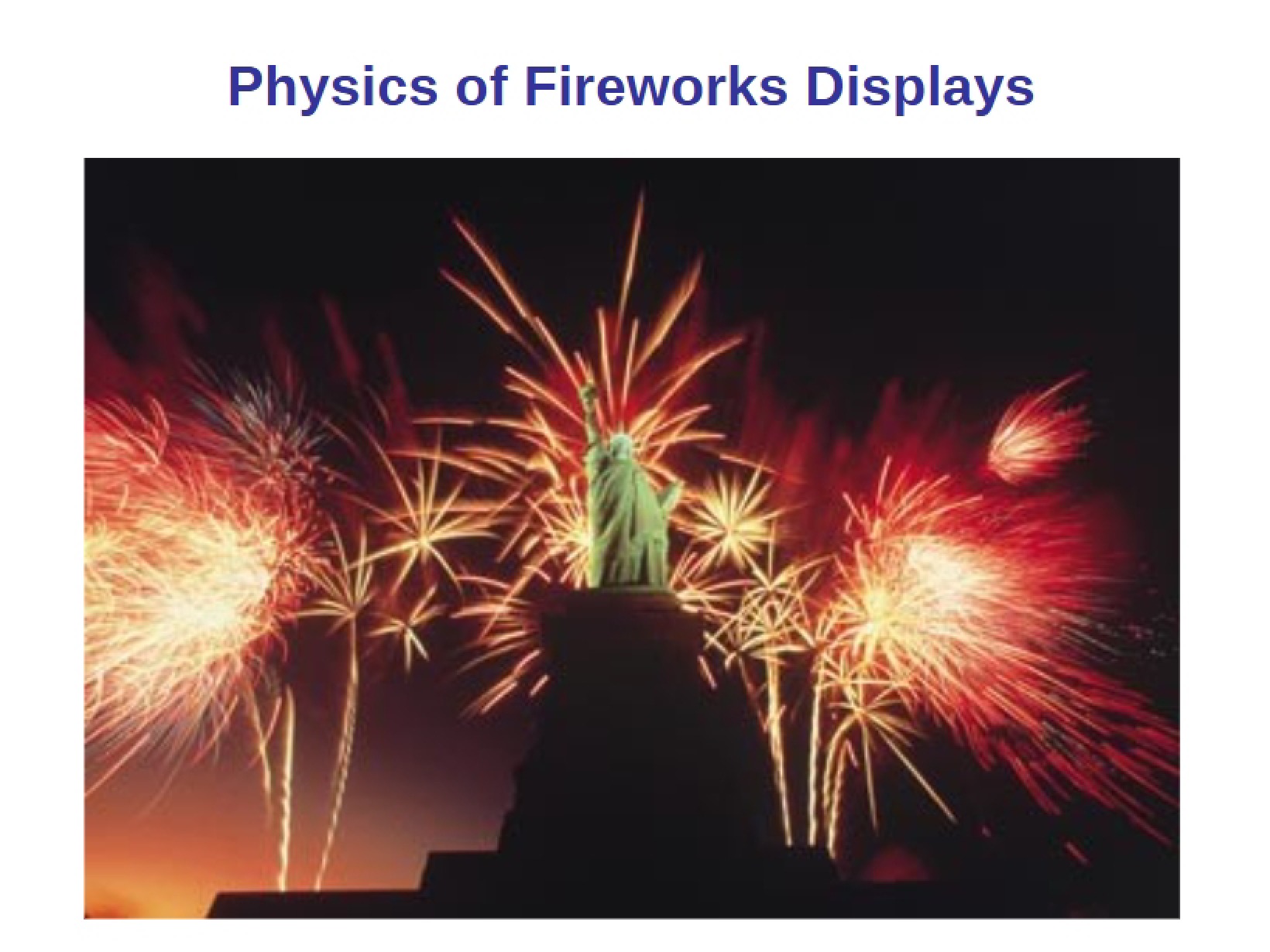Fireworks Displays Physics