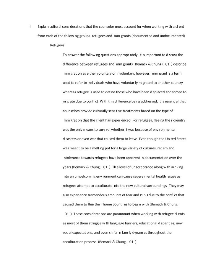 Short Answer Statements for Assignment