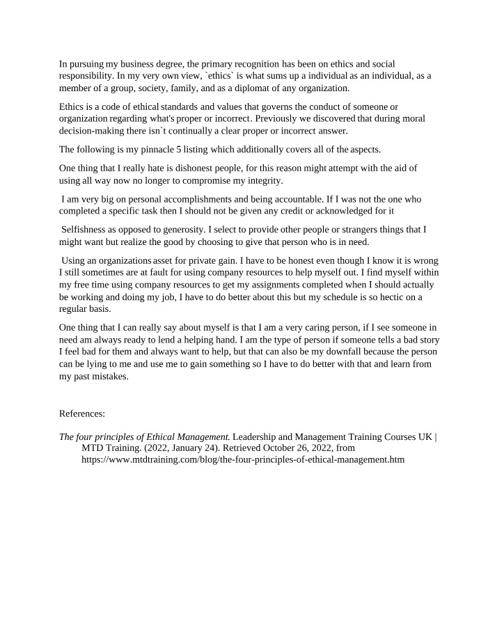 Business Ethics and Social Responsibility