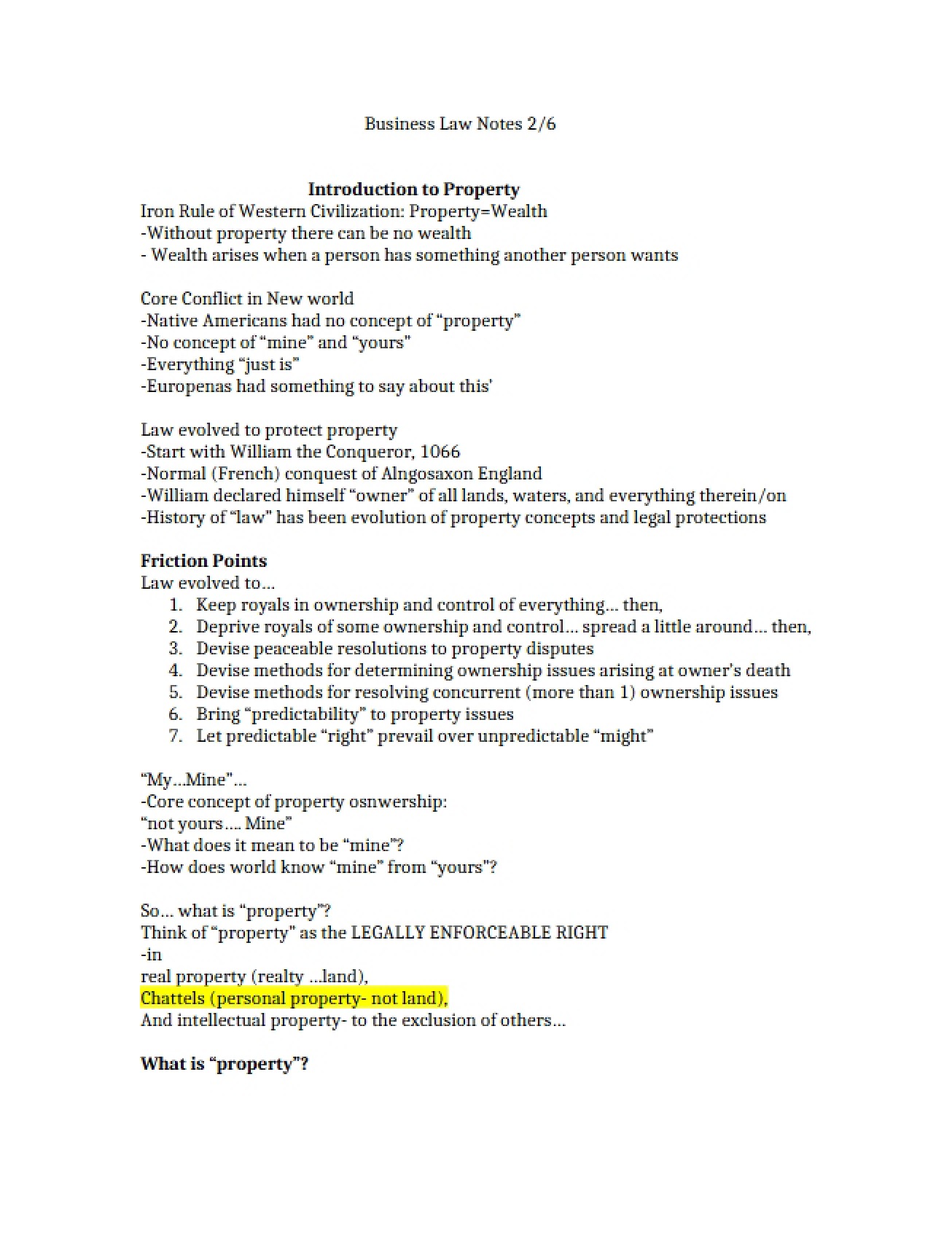 Introduction to Property Law