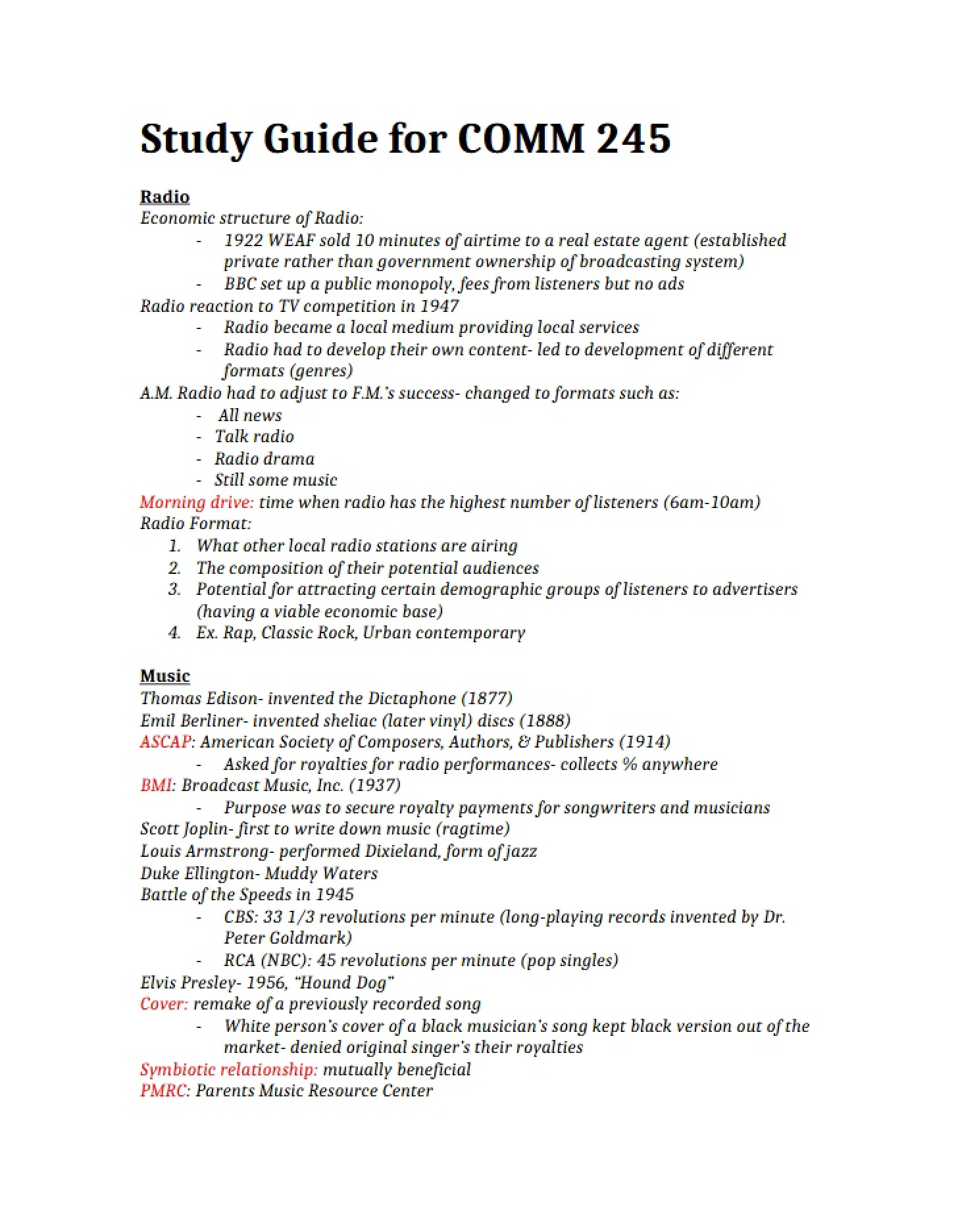 Material for Review