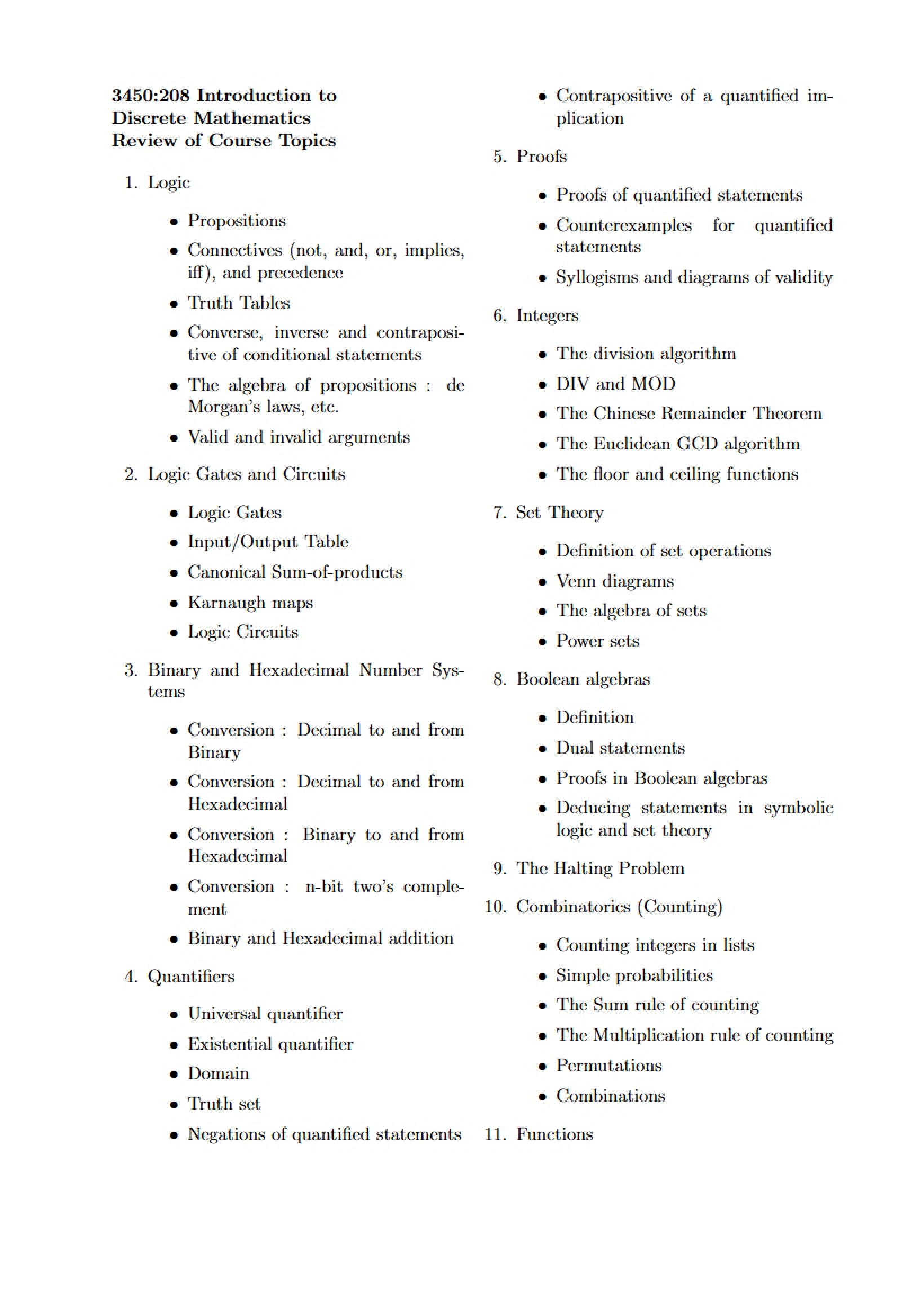 Course Topics Overview