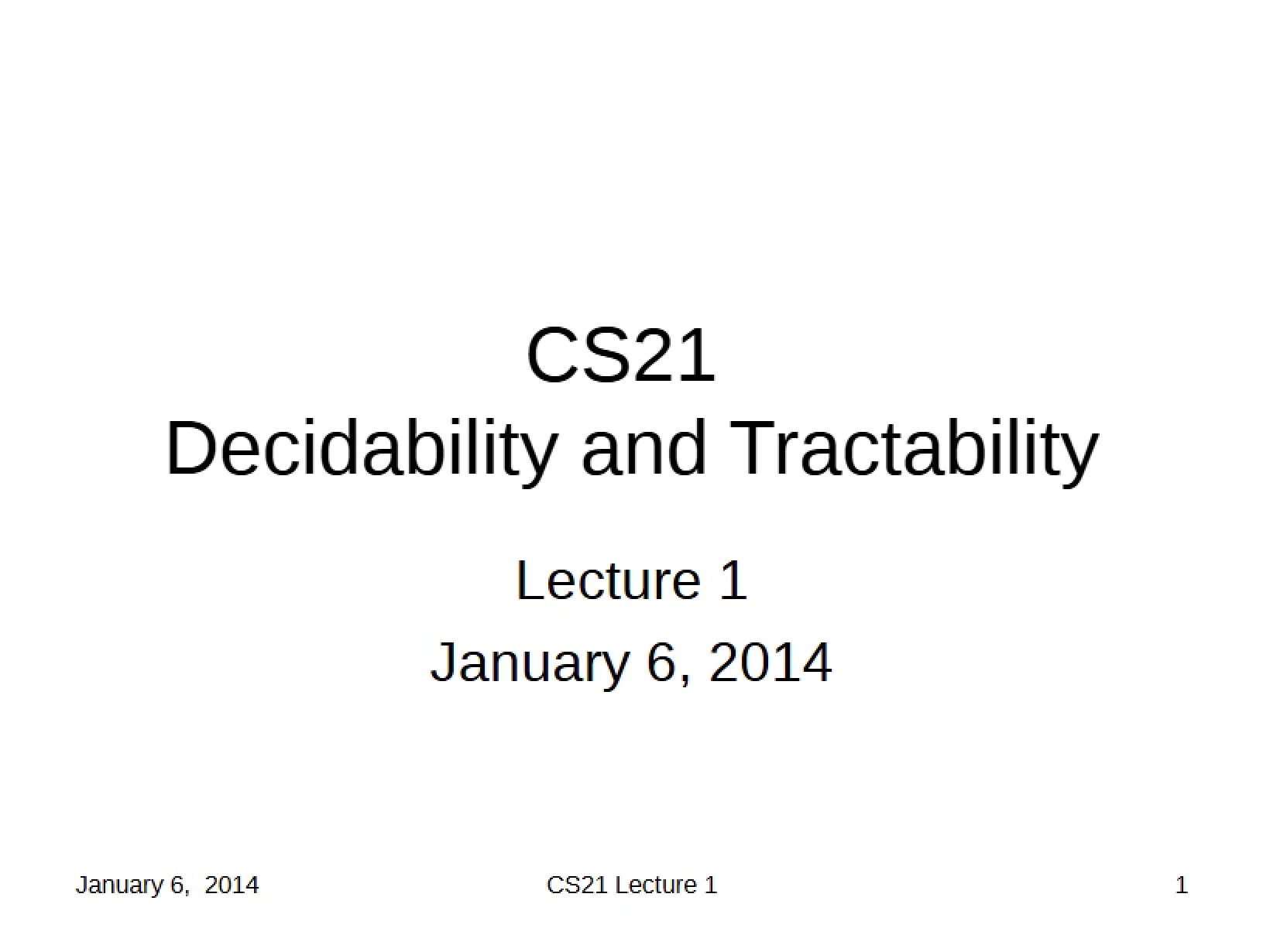 Decidability Course