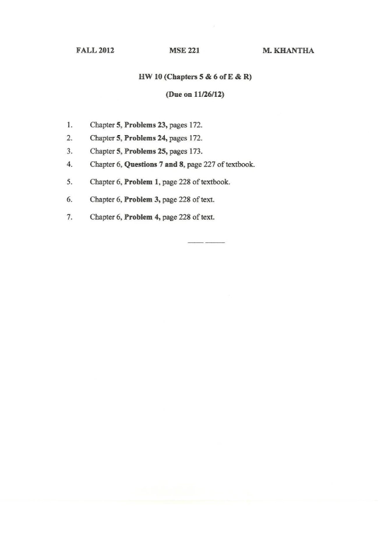 Solutions for Homework 10