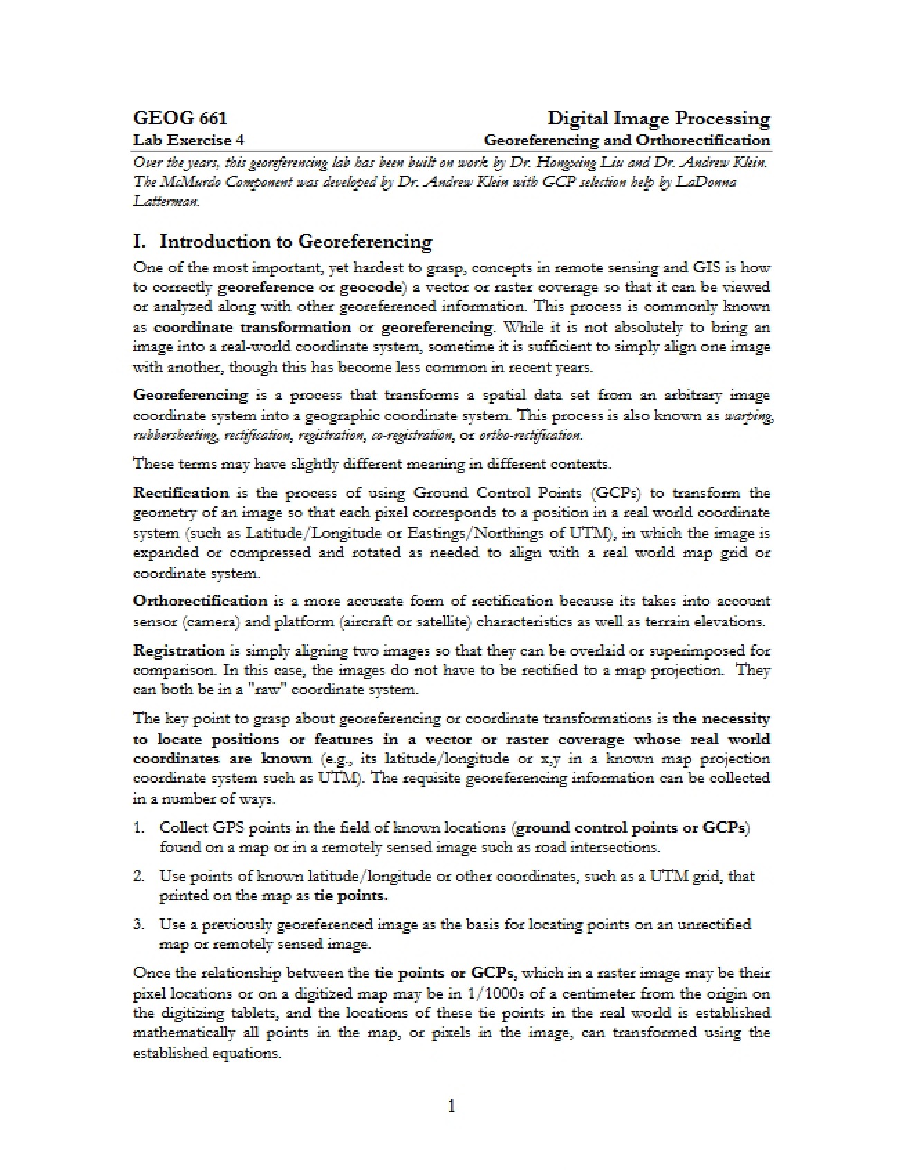 Instructions for the Fourth Lab in Digital Image Processing