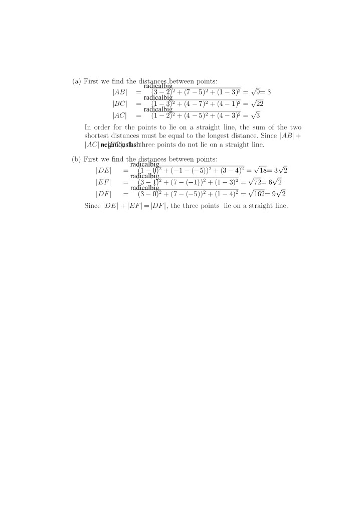 Distance Between Points and Collinearity