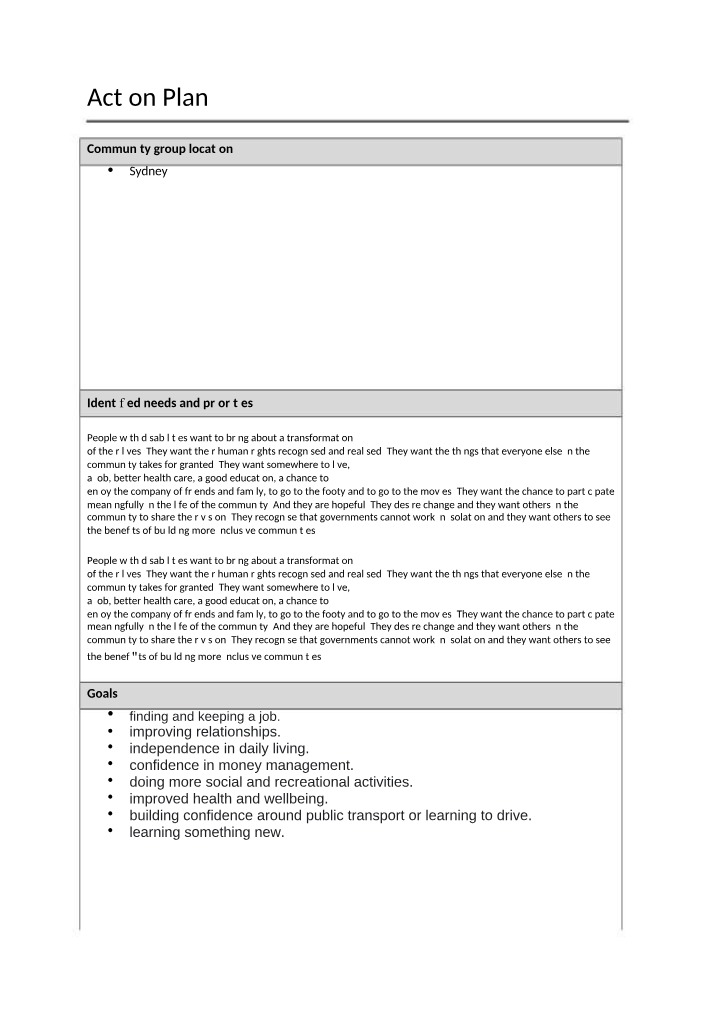 CHCDDE003 - AT2 Action Plan Template