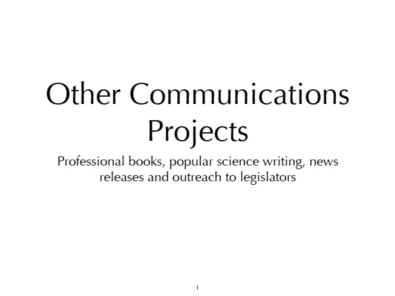 Other Scientific Communication Projects