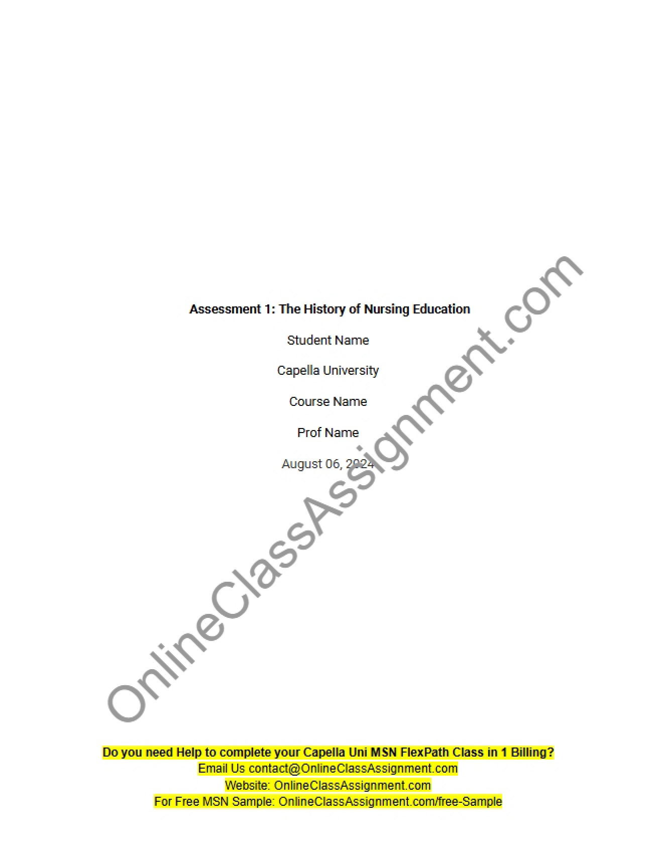 Nursing Education History Analysis Assessment 1