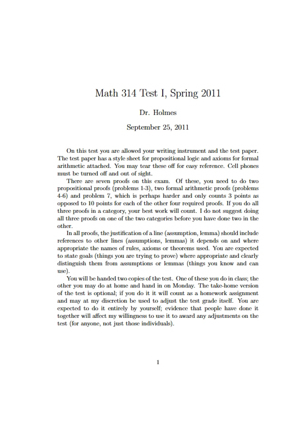 First Test for Foundations of Analysis