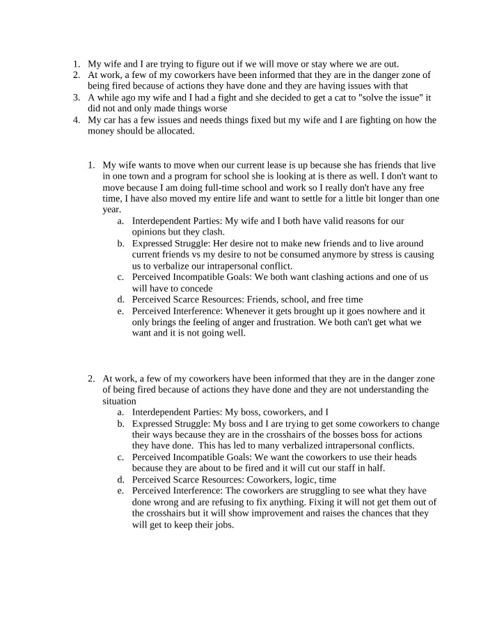 Conflict Activity Reflection - W04