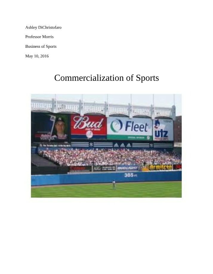 The Commercialization of Sports