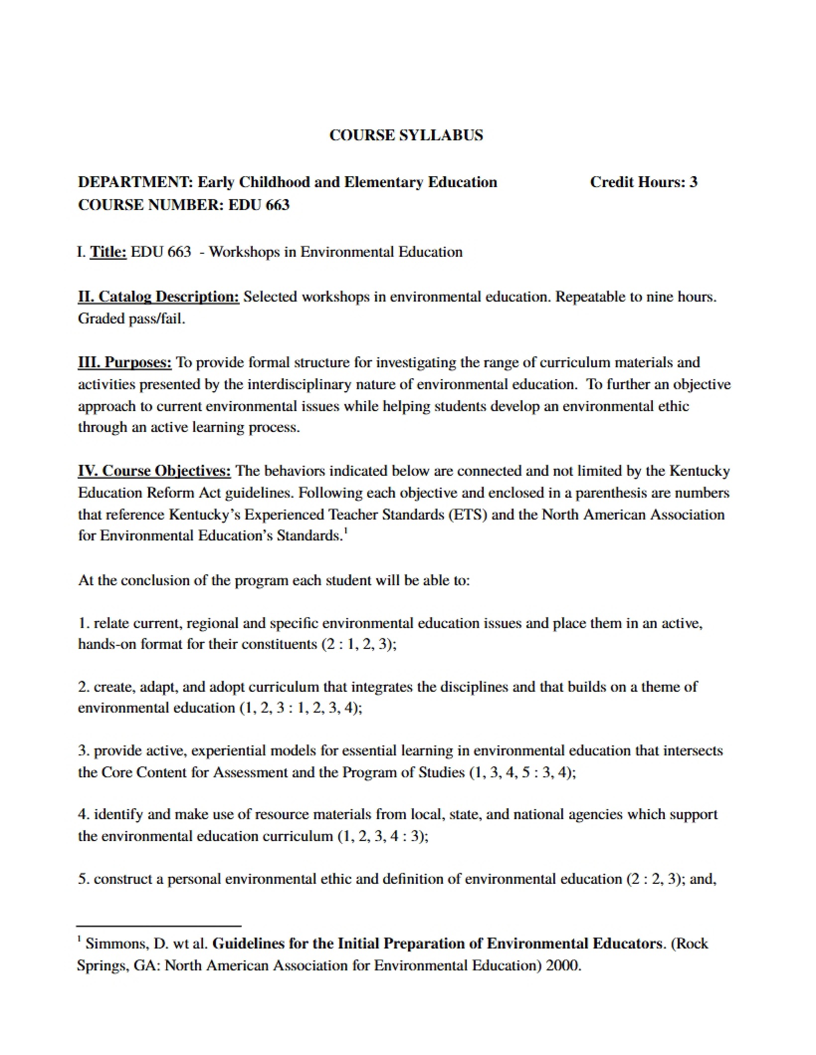 Syllabus - 4 Pages