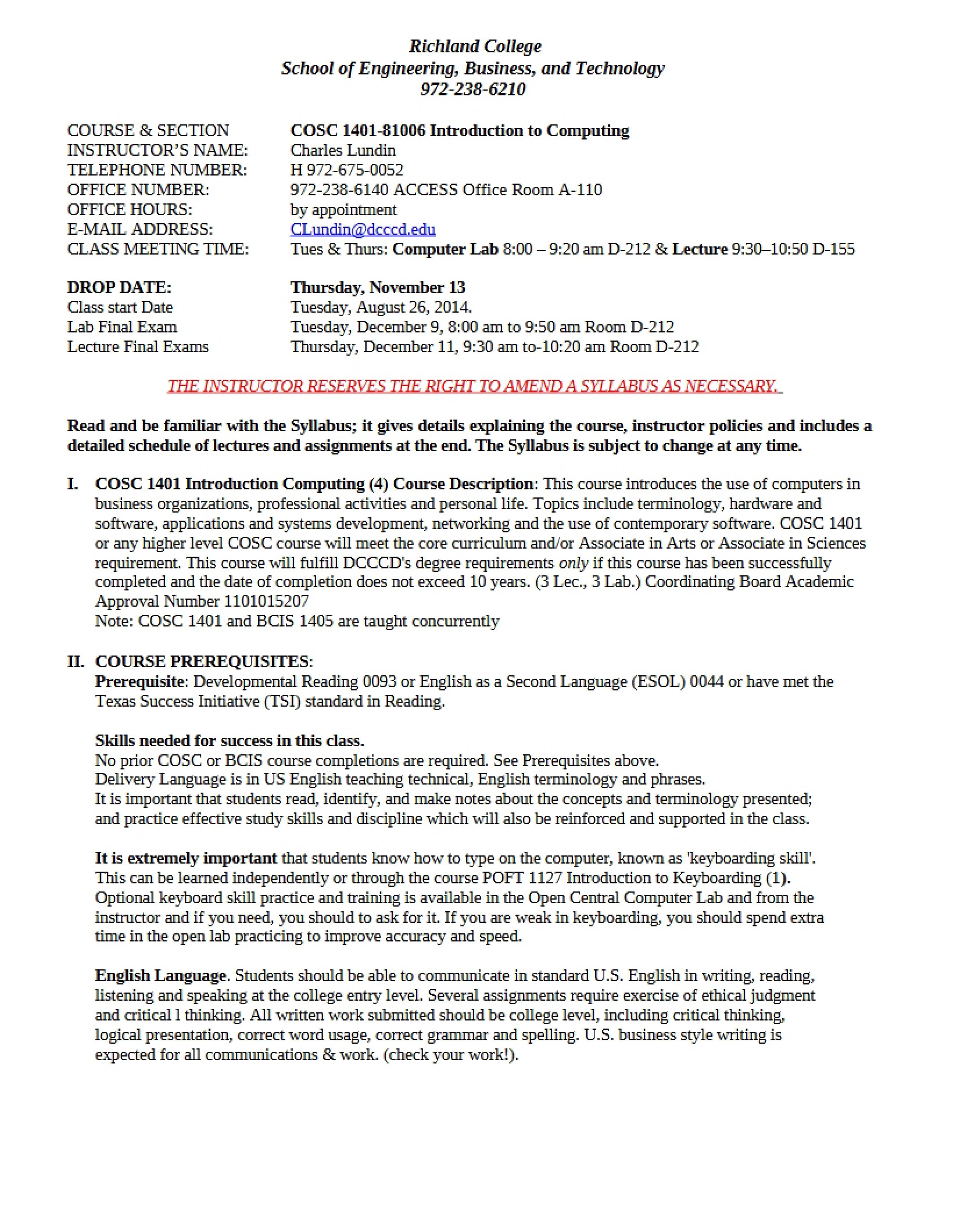 Syllabus