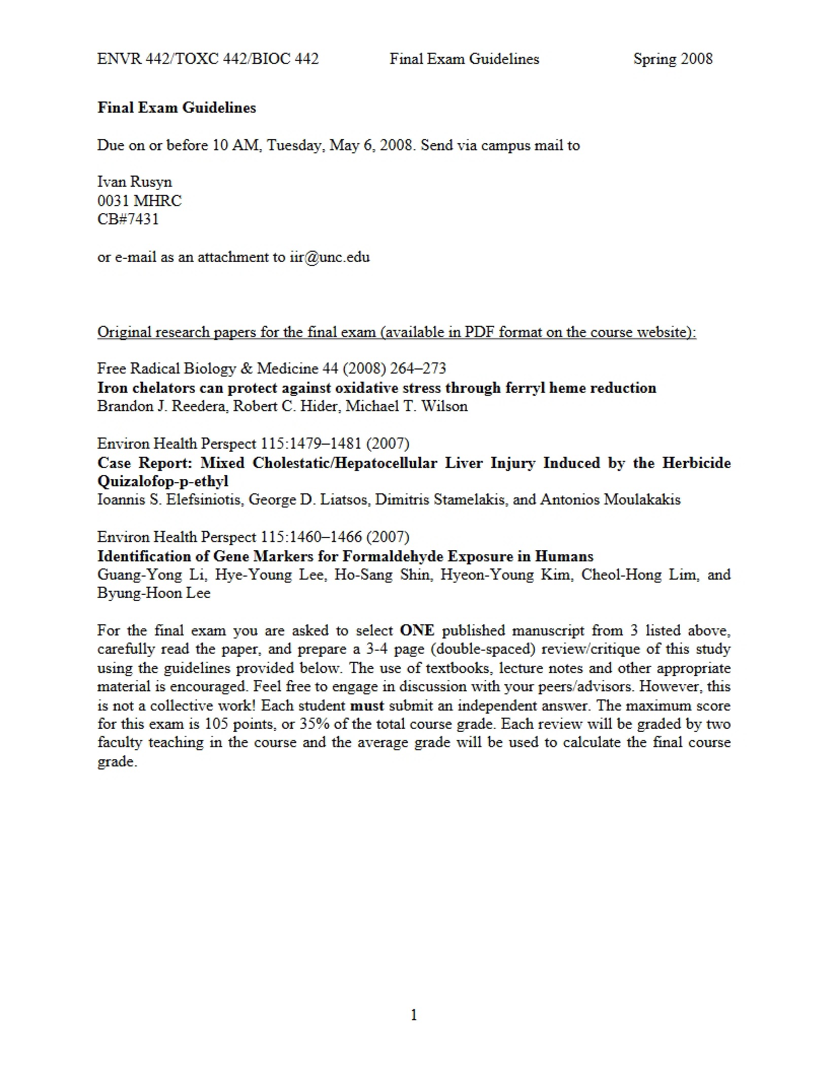 Guidelines for Biochemical Toxicology Final