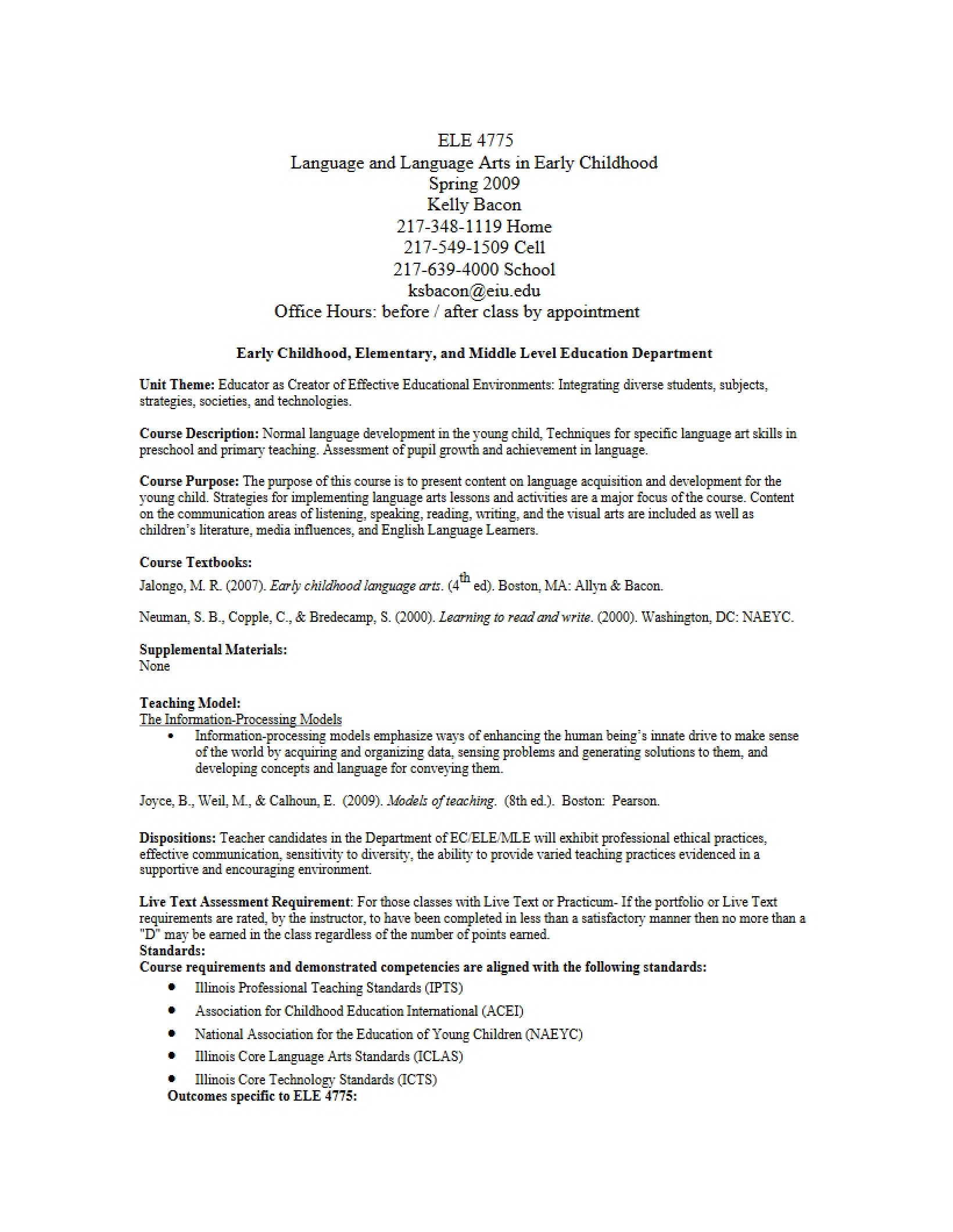 Syllabus - 8 Pages