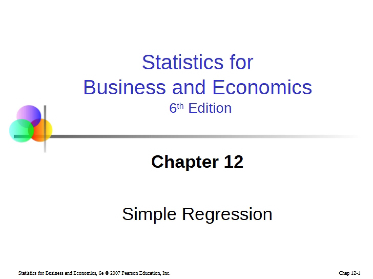 Simple Regression (Chapter 12)