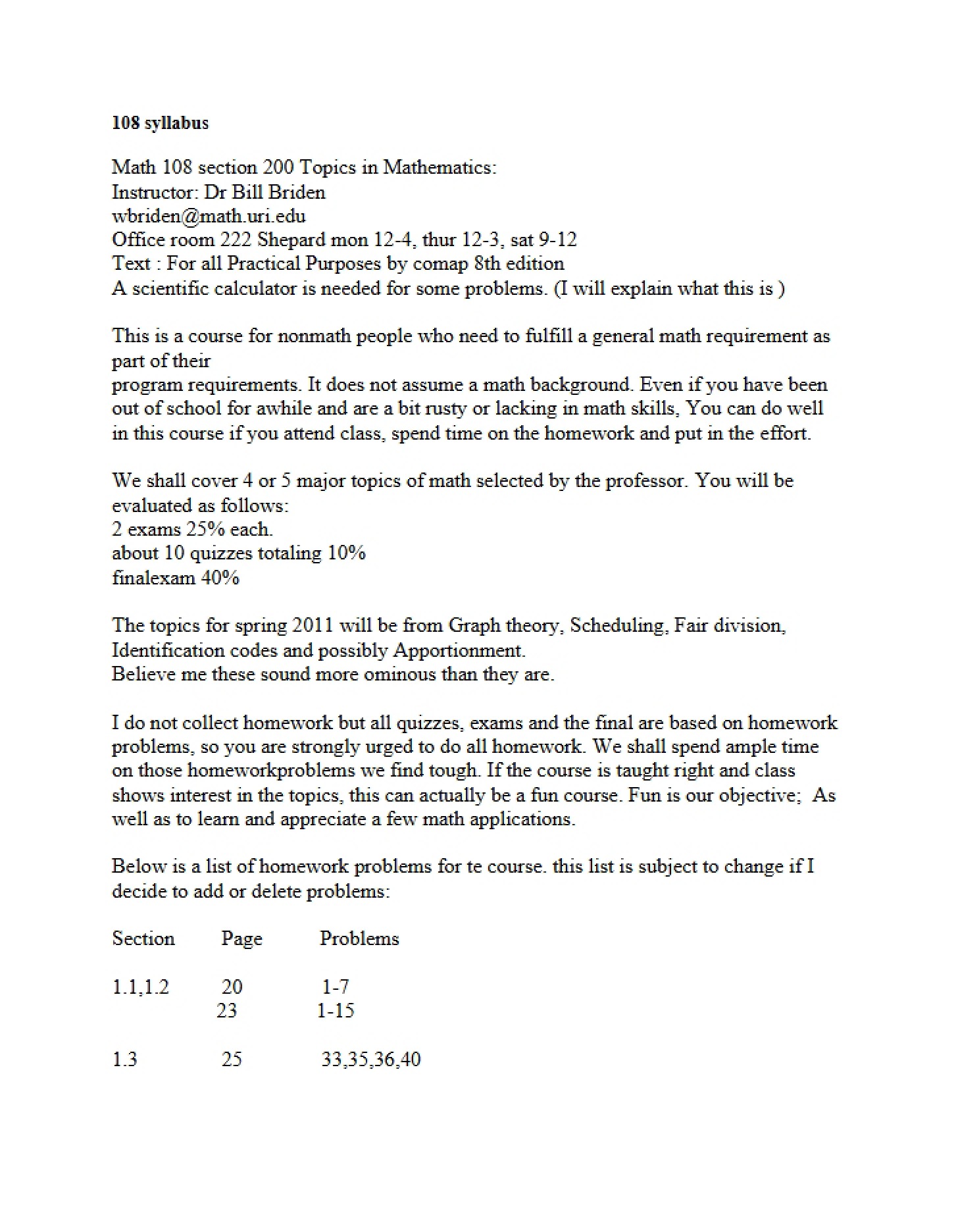Syllabus MATH 108