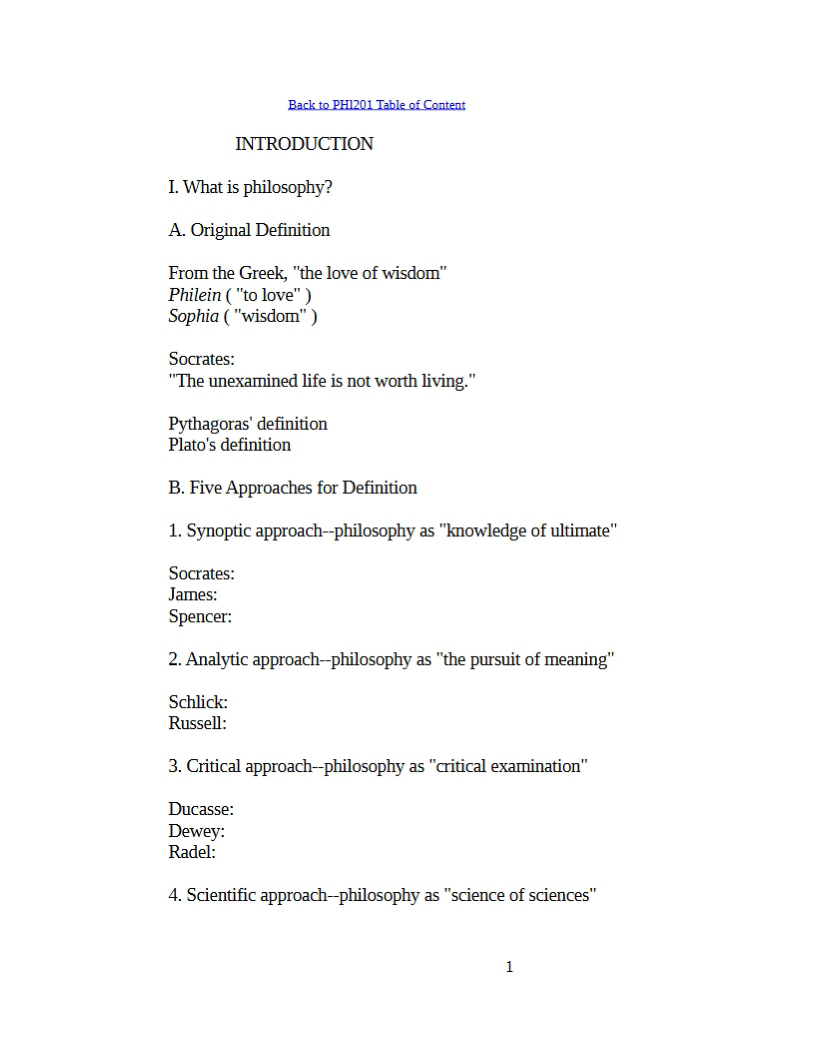 Philosophy Introduction