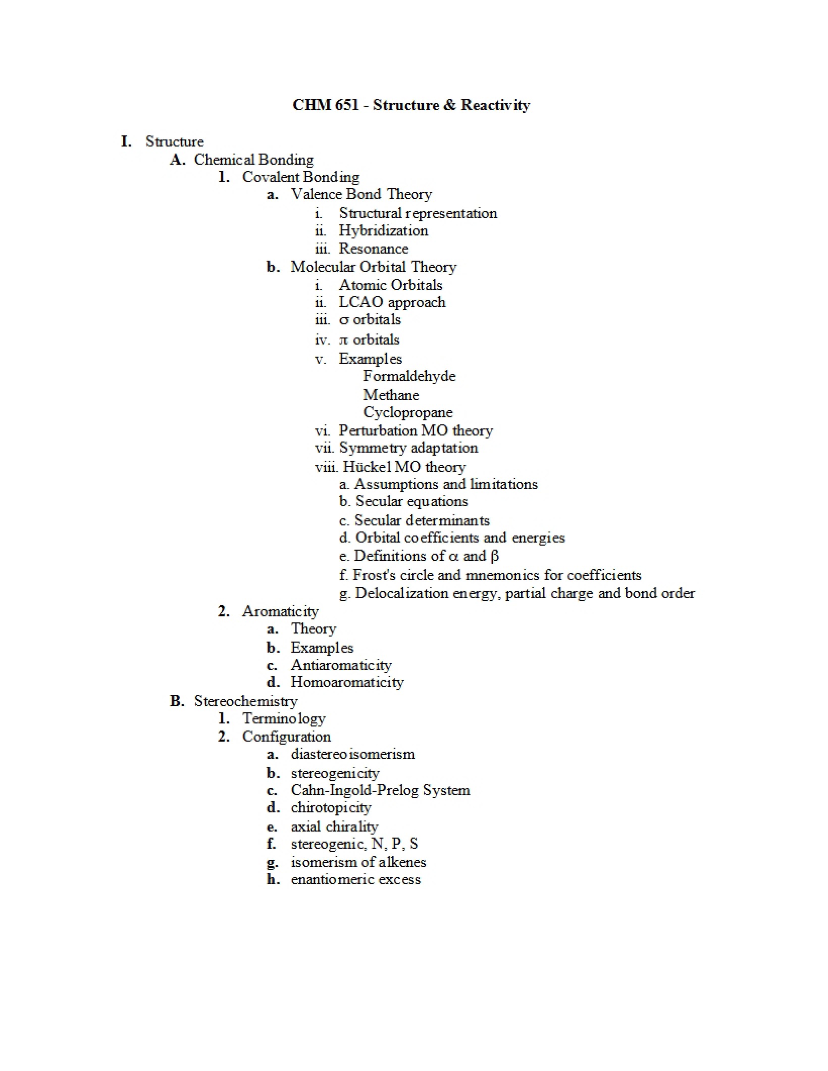 Reactivity and Structure