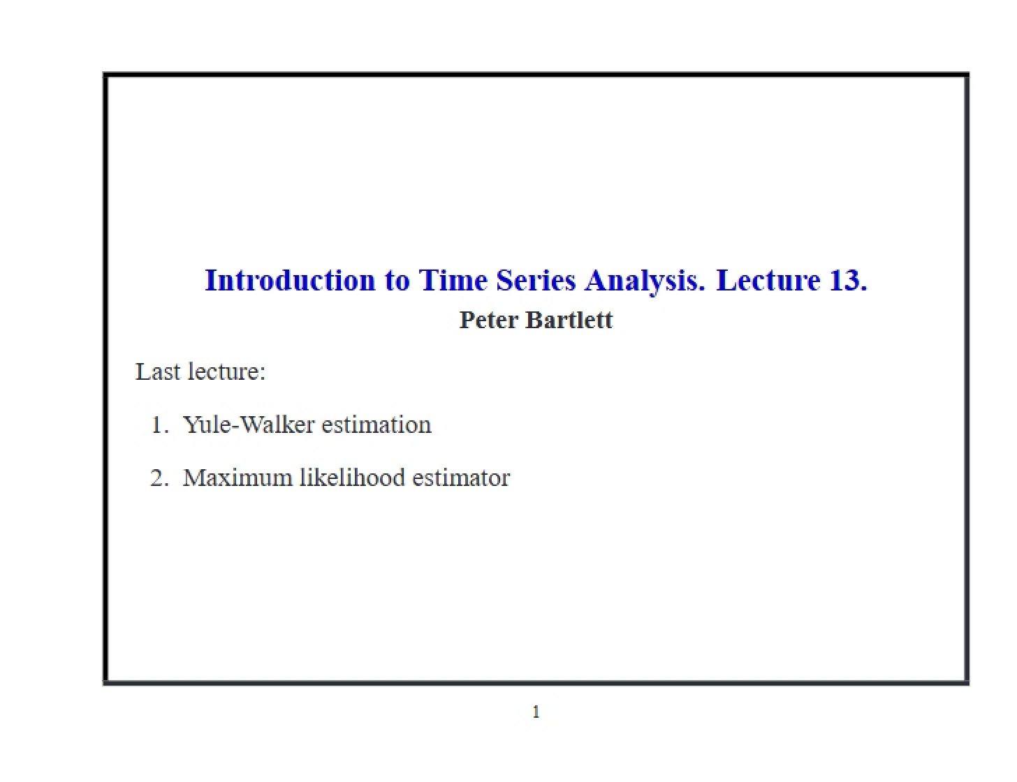 Introduction to Analyzing Time Series