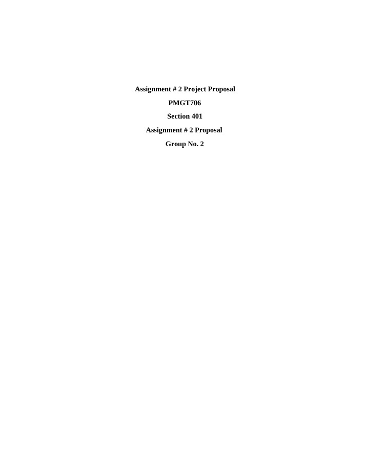 Project Proposal for Assignment 2