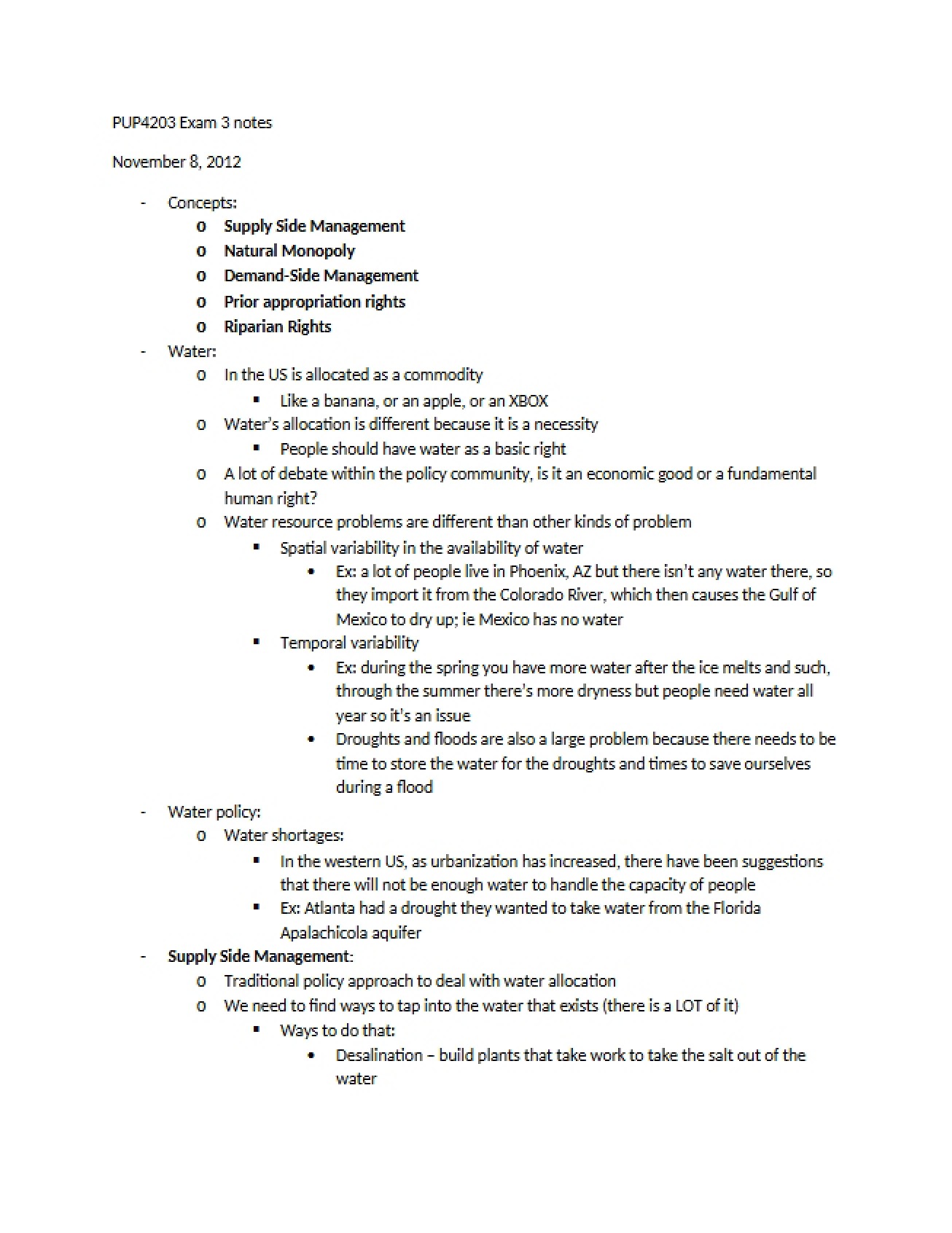 Third Exam Notes