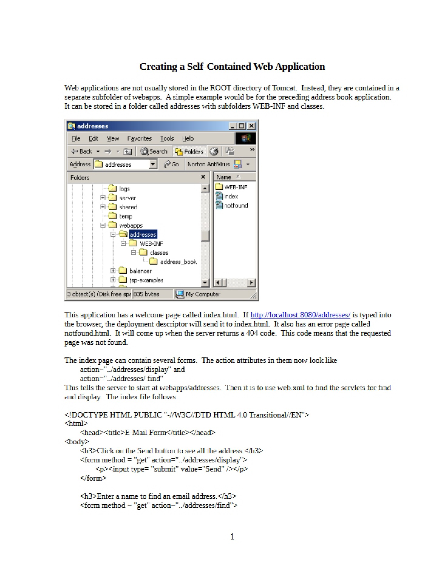 Self-Contained Web Application Creation
