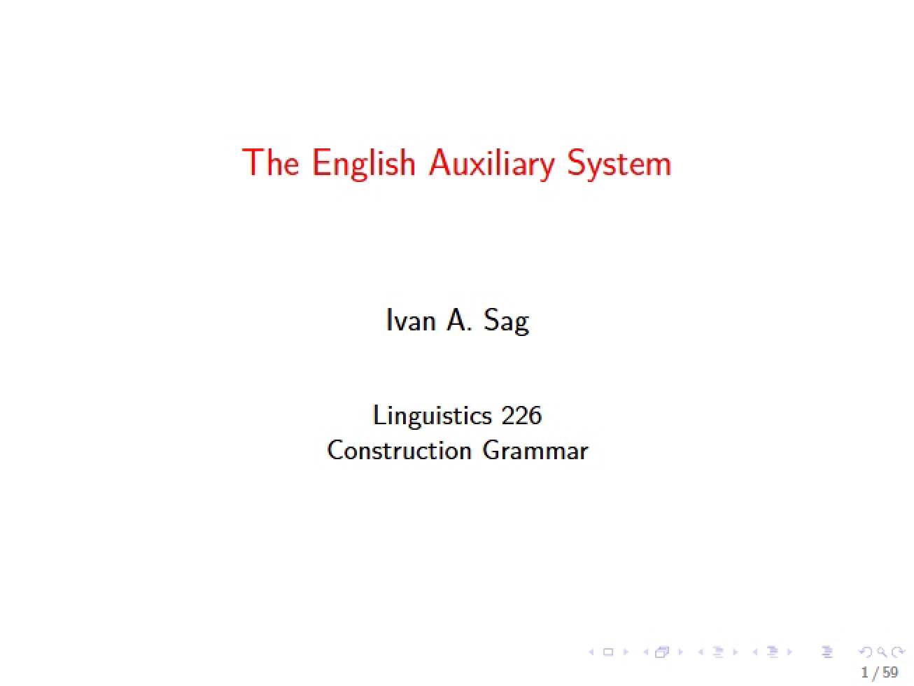 Examination of The English Auxiliary System