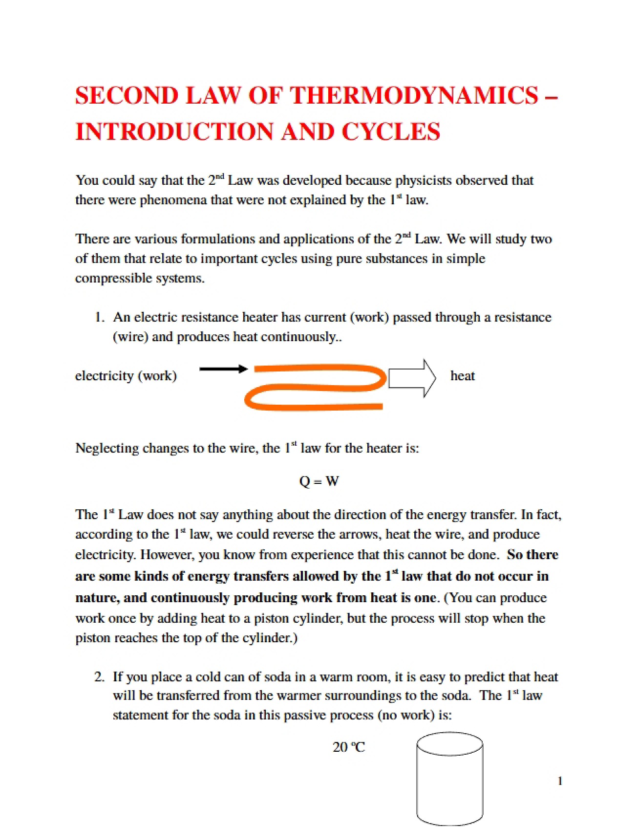 Introductory Lecture on the Second Law of Thermodynamics