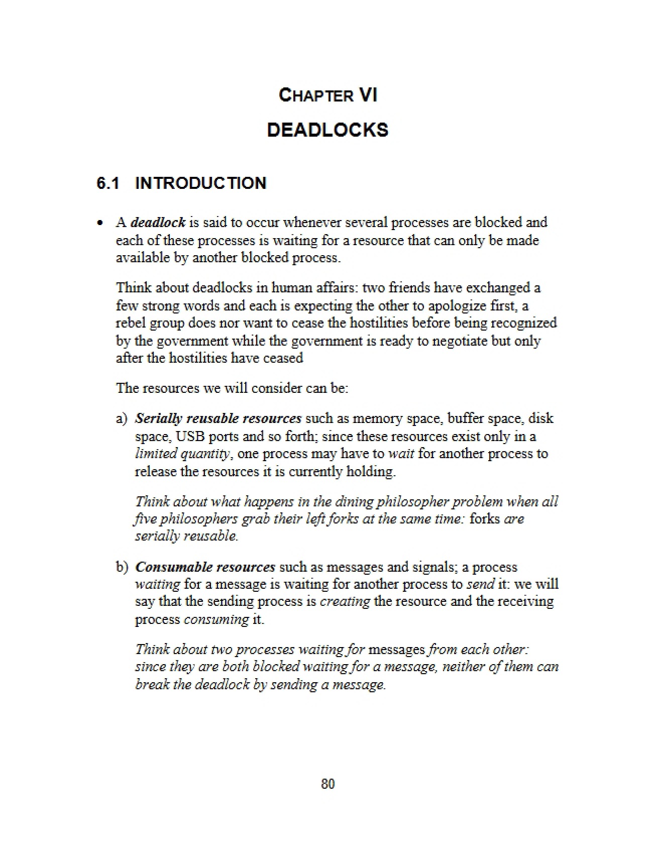 Deadlocks (Chapter Six)