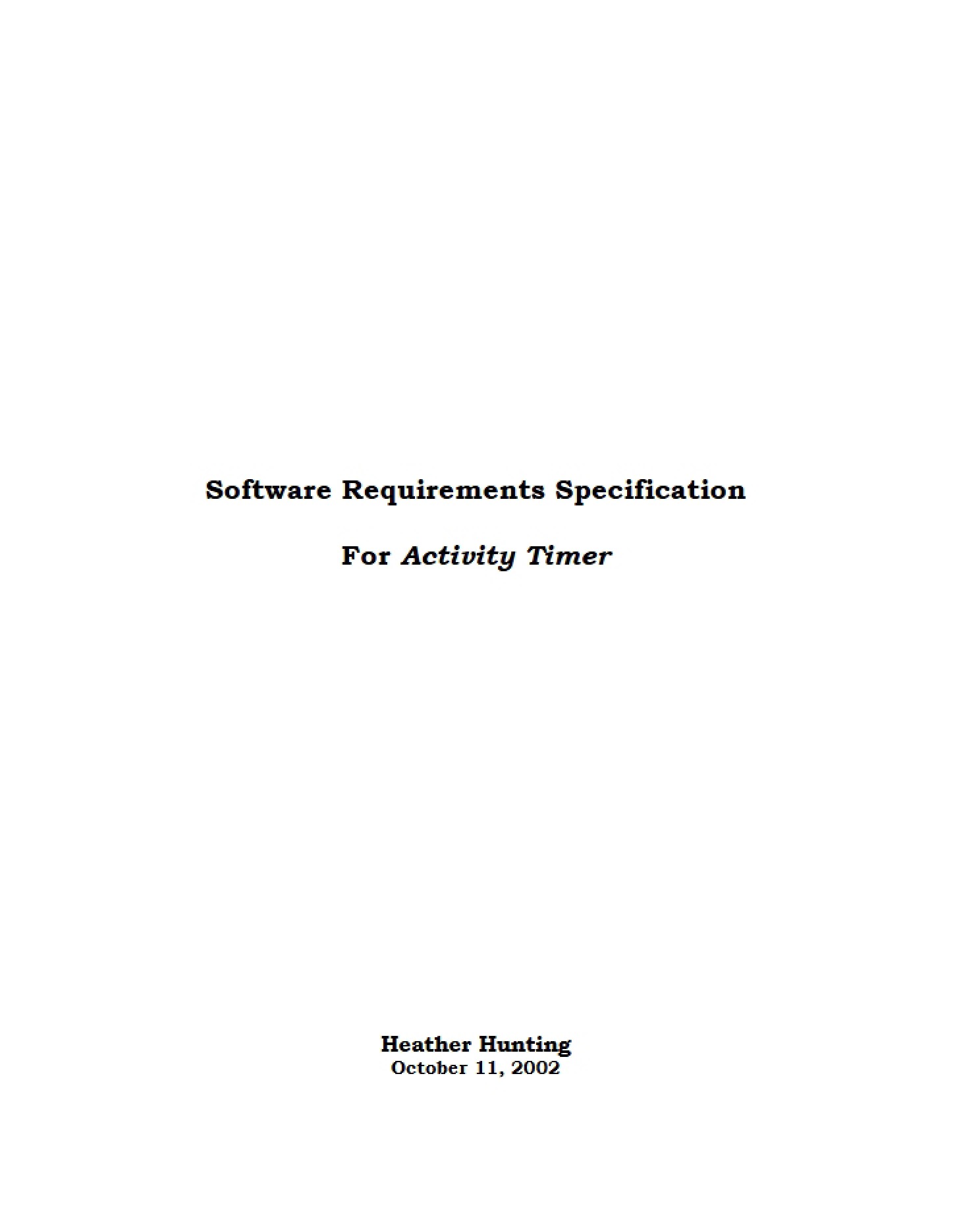 SRS (Software Requirements Spec)