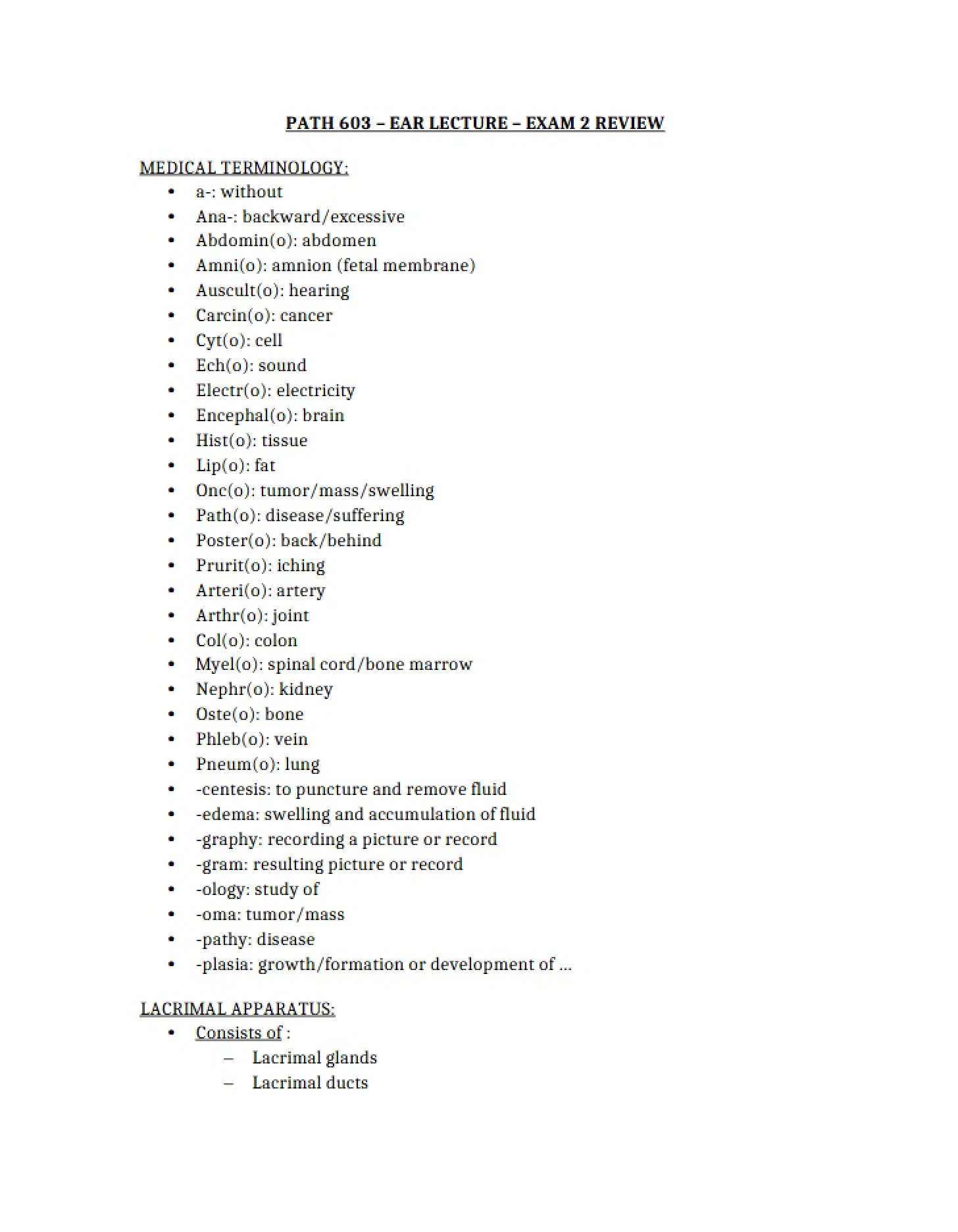 Second Exam Review