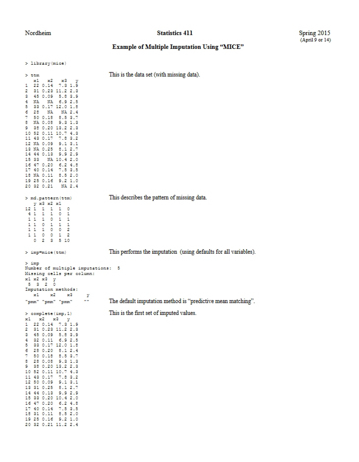 Example 15 Mice Data