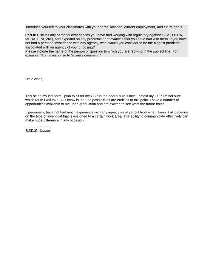 Working with Regulatory Agencies