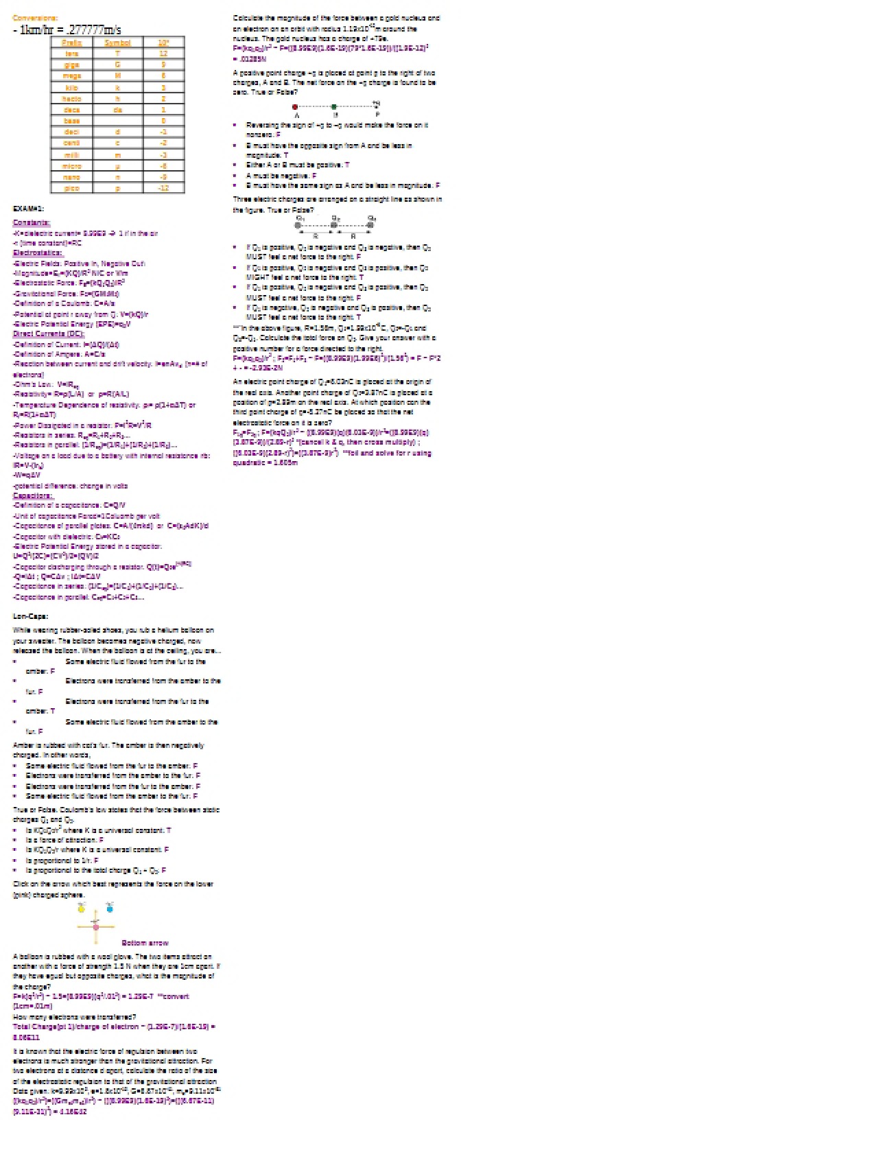 Intro Physics II Lecture Notes