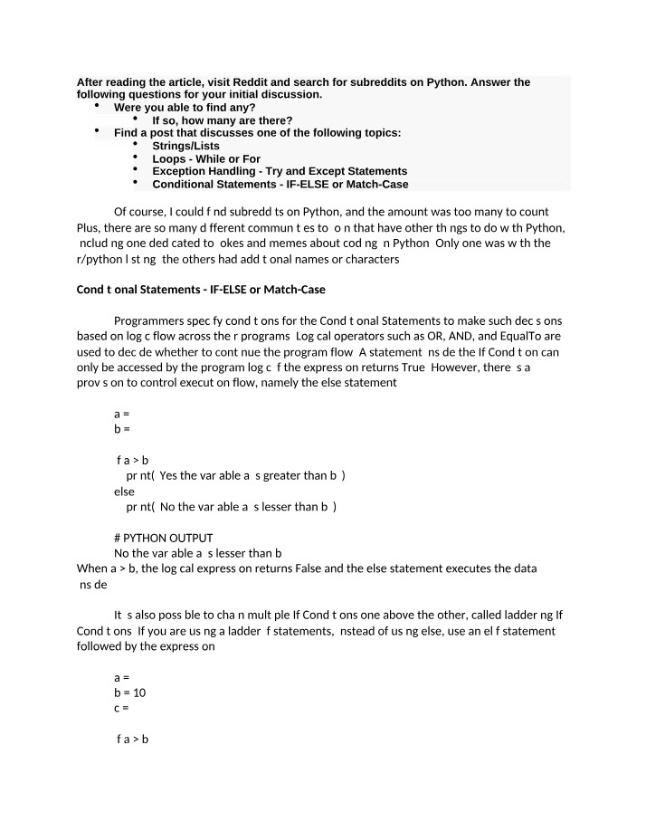 Guide to Conditional Statements in Python Subreddits