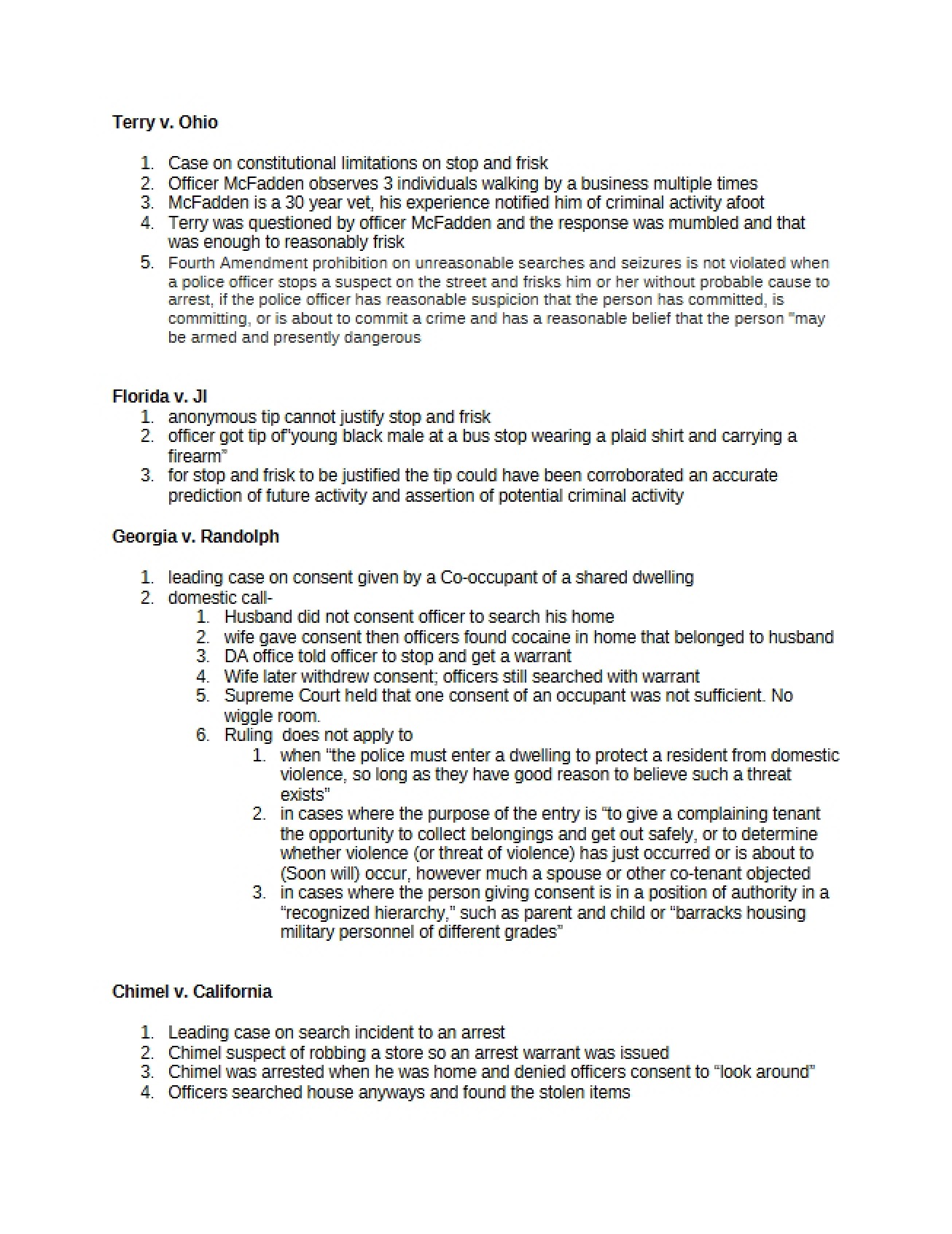 Criminal Procedure Class Notes
